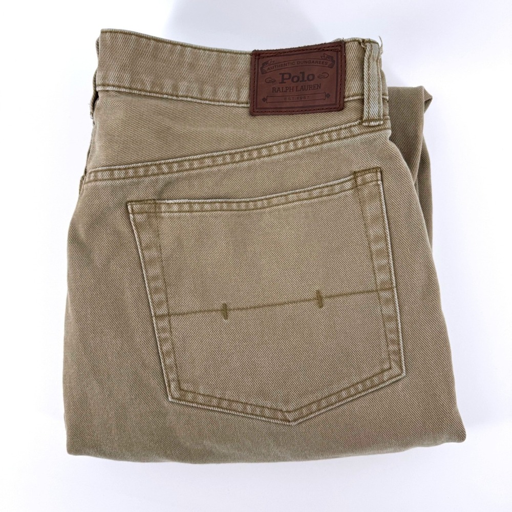 Polo Ralph Lauren Sullivan 650 Jeans Mens 36x29 Tan Khaki Slim Straight‎ Cotton